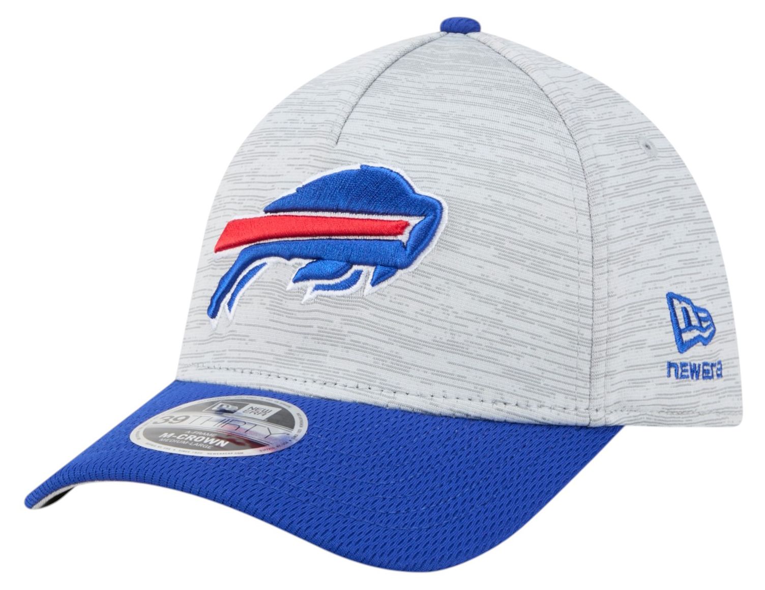 New Era Adult Buffalo Bills Grey Tech 39Thirty Stretch Fit Hat
