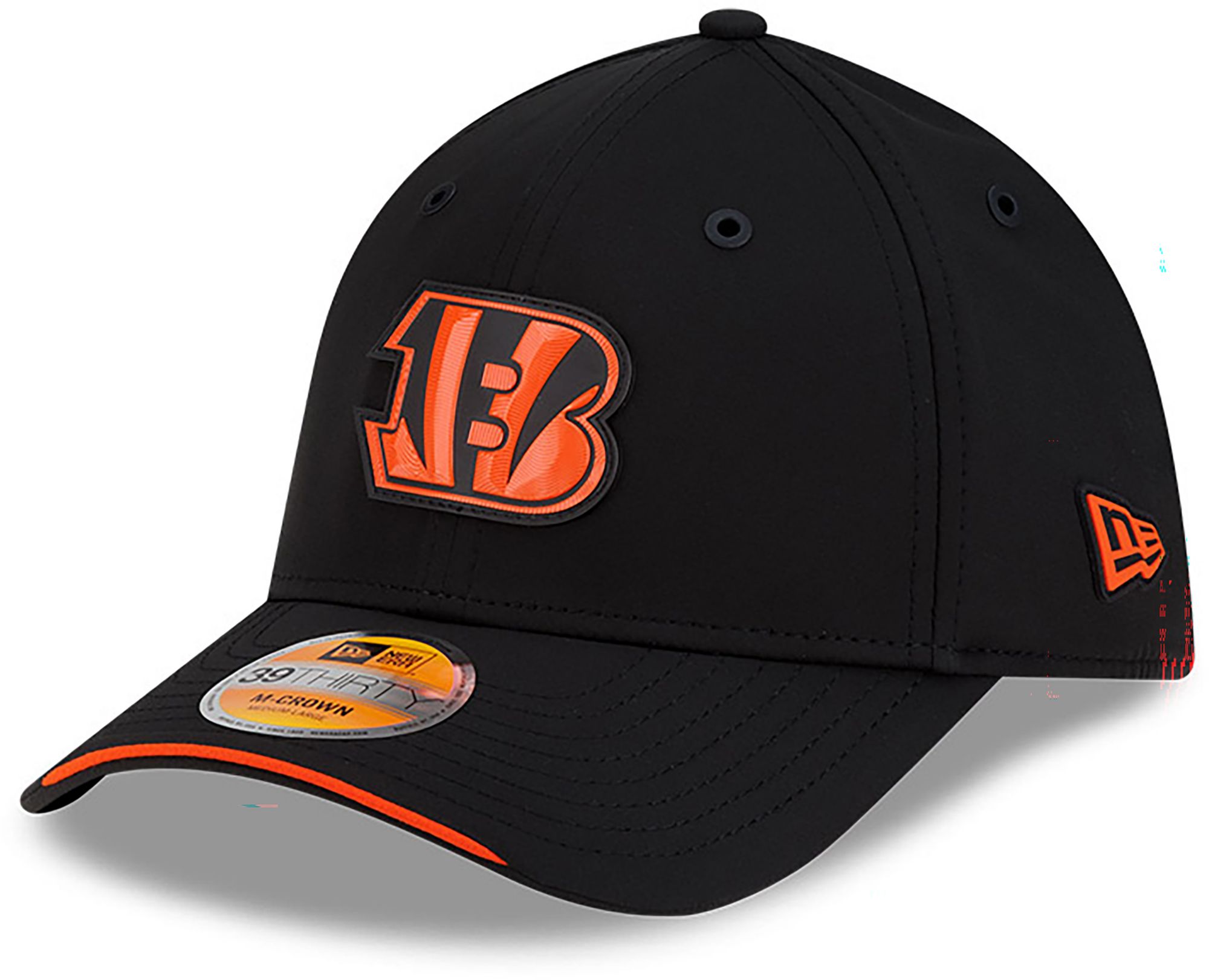New Era Adult Cincinnati Bengals Black Sideline 39Thirty Stretch Fit Hat
