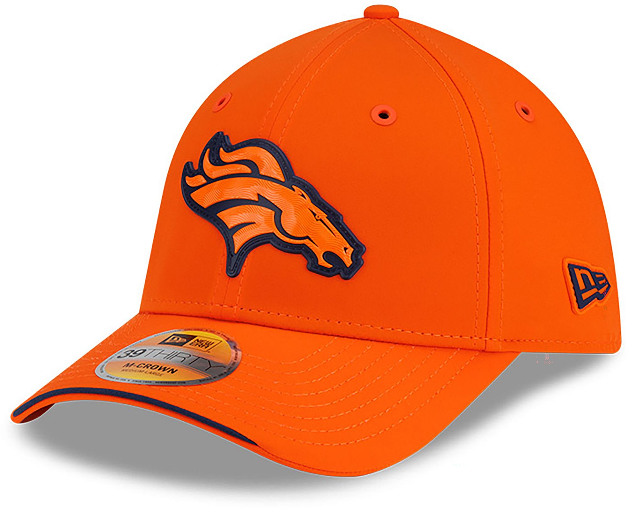 New Era Adult Denver Broncos Orange Sideline 39Thirty Stretch Fit Hat