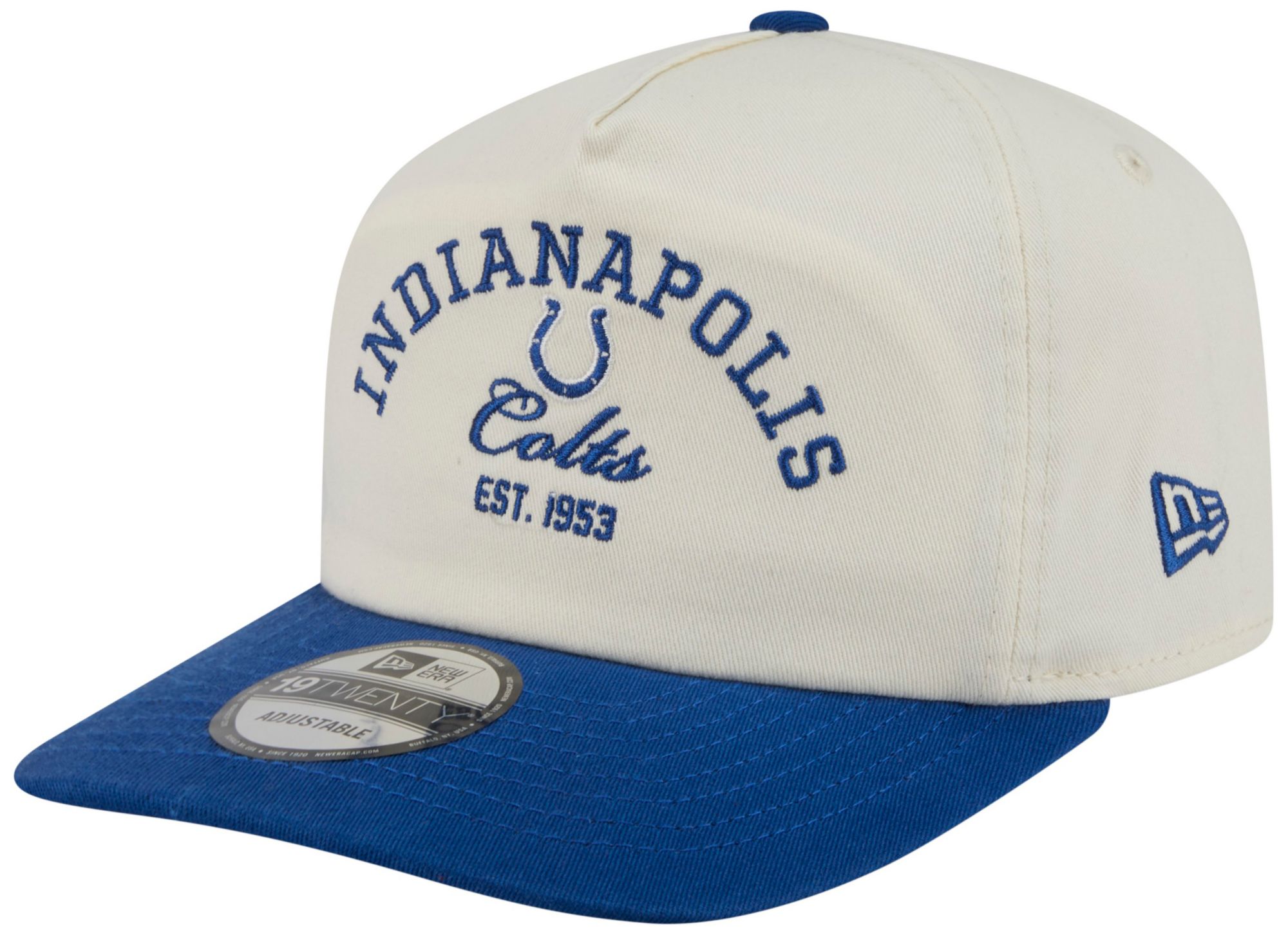 New Era Adult Indianapolis Colts Blue Stacked 19Twenty Adjustable Hat