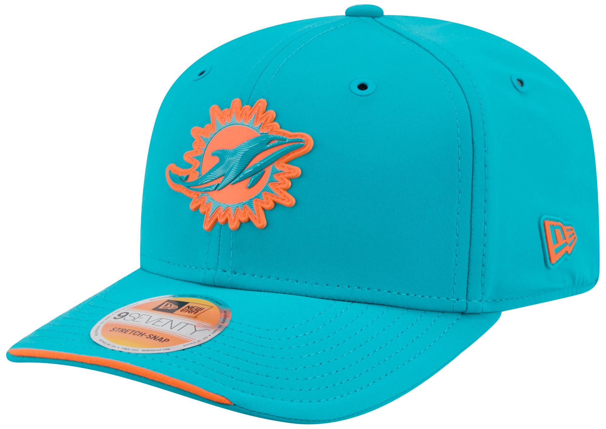 New Era Adult Miami Dolphins Turquoise Sideline 9Seventy Adjustable Hat