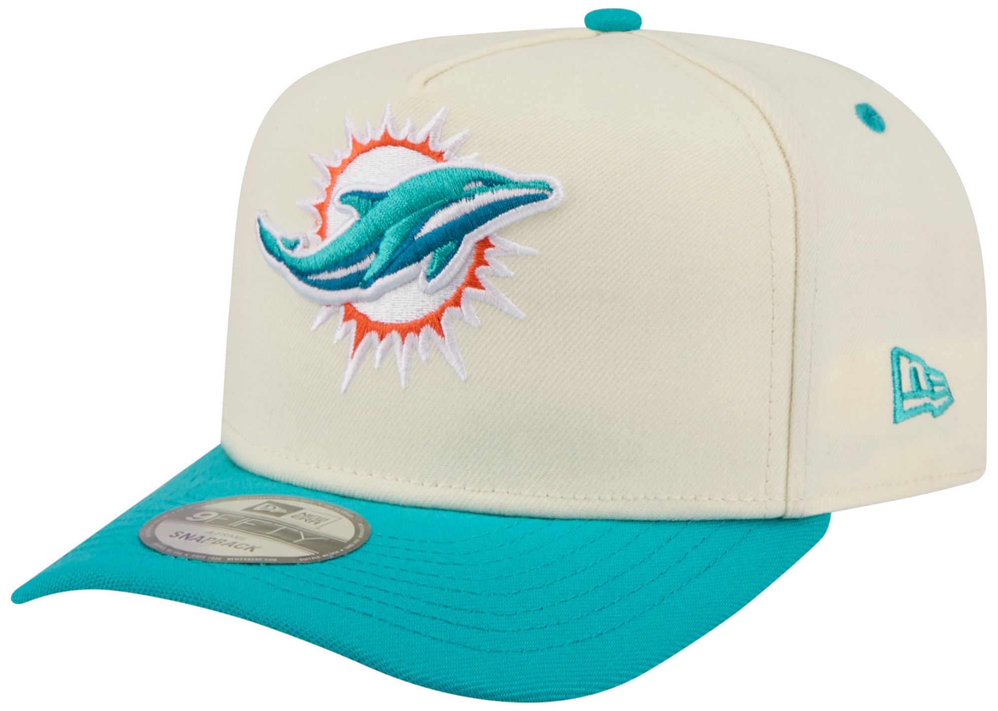 New Era Adult Miami Dolphins Turquoise Rear Hit A-Frame 9Fifty Adjustable Hat