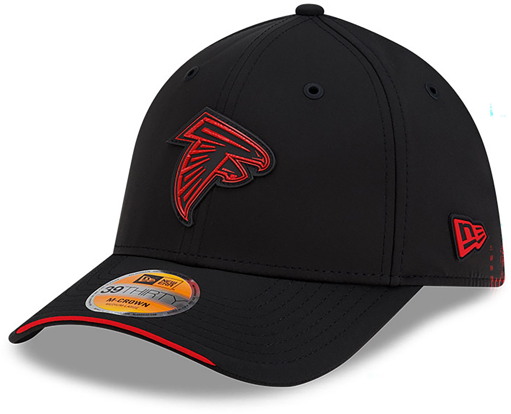 New Era Adult Atlanta Falcons Black Sideline 39Thirty Stretch Fit Hat