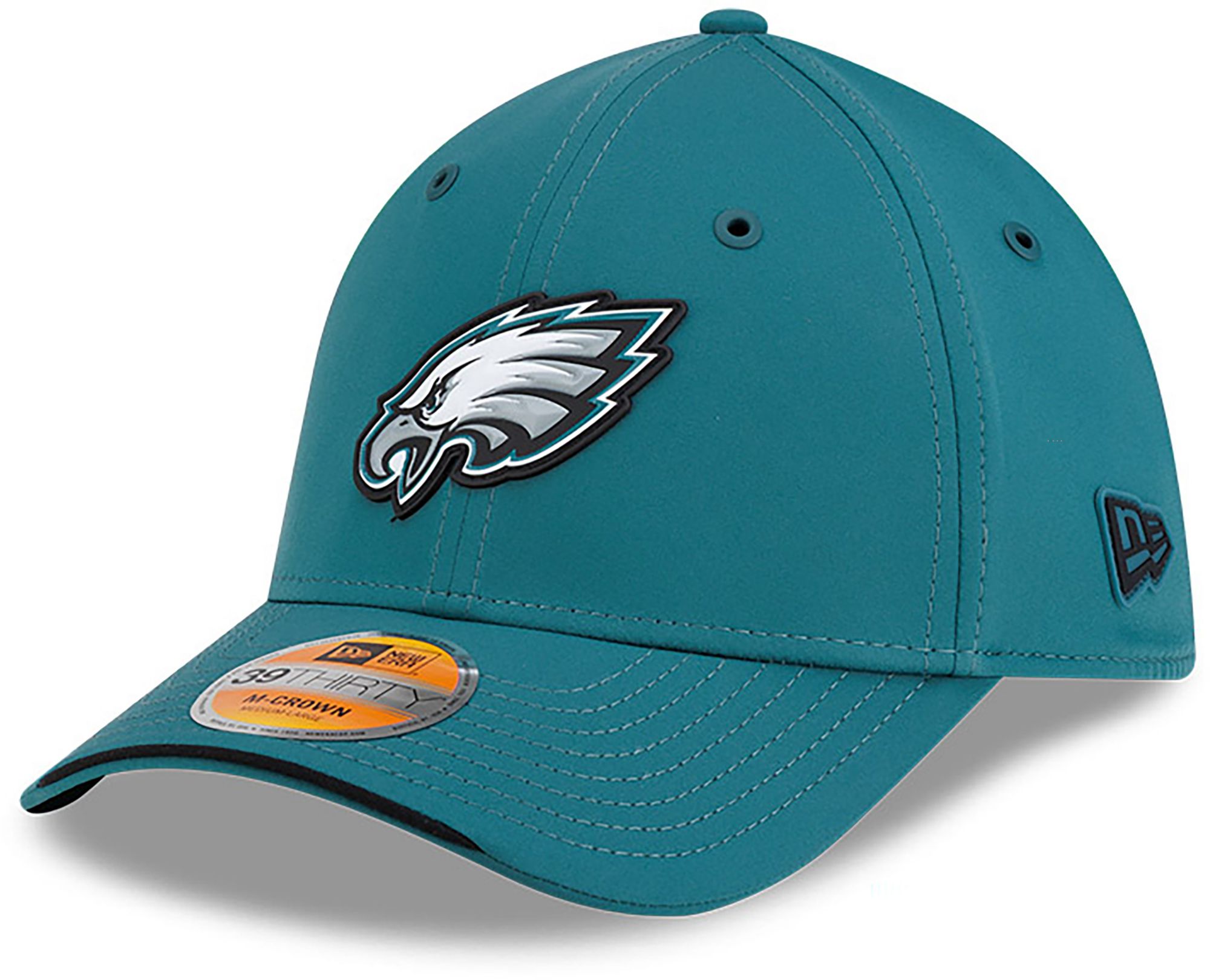 New Era Adult Philadelphia Eagles Green Sideline 39Thirty Stretch Fit Hat