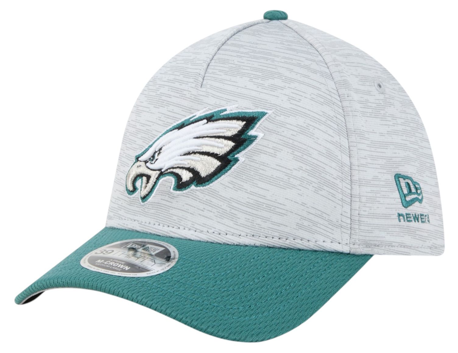 New Era Adult Philadelphia Eagles Grey Tech 39Thirty Stretch Fit Hat