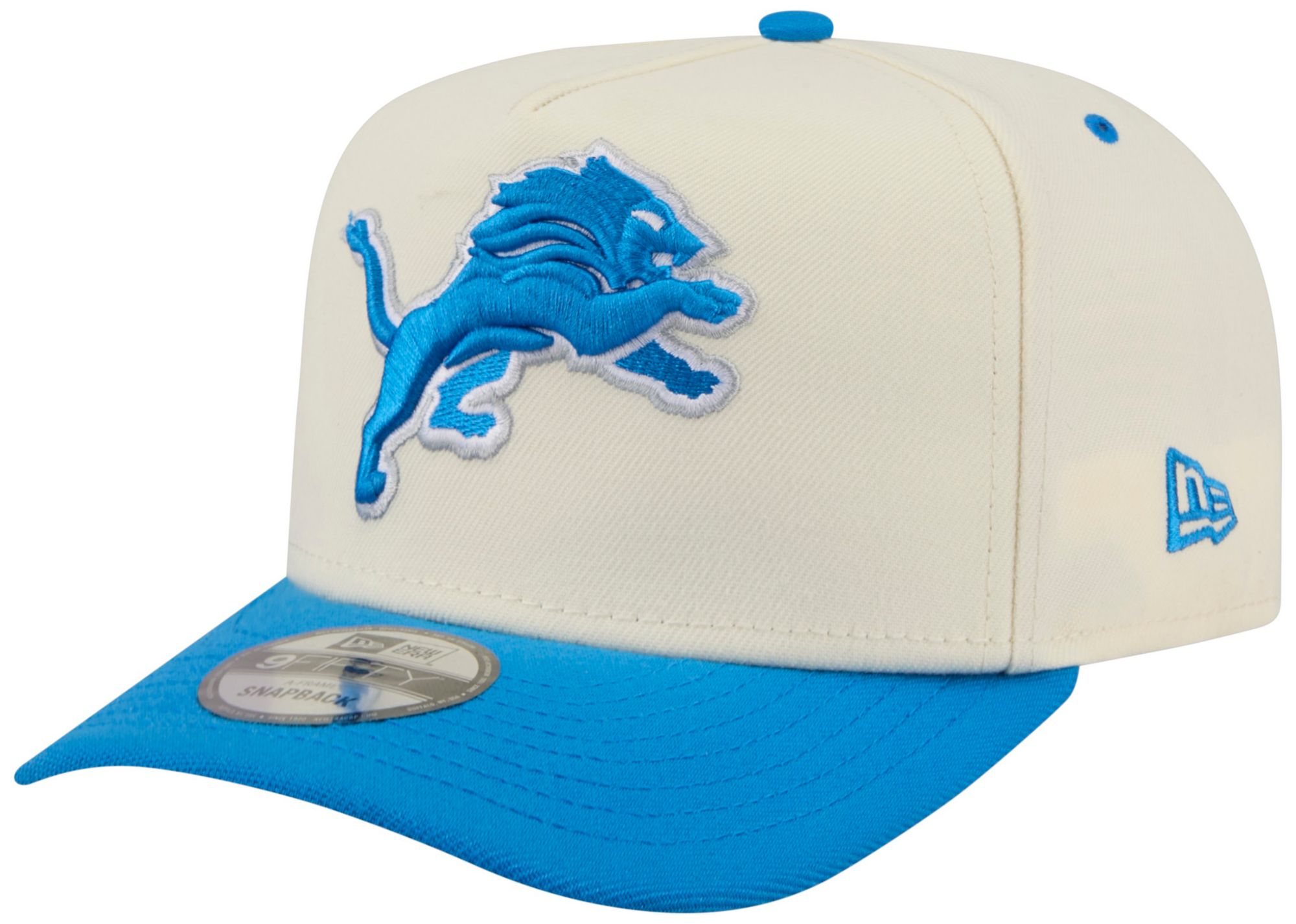 New Era Adult Detroit Lions Medium Blue Rear Hit A-Frame 9Fifty Adjustable Hat