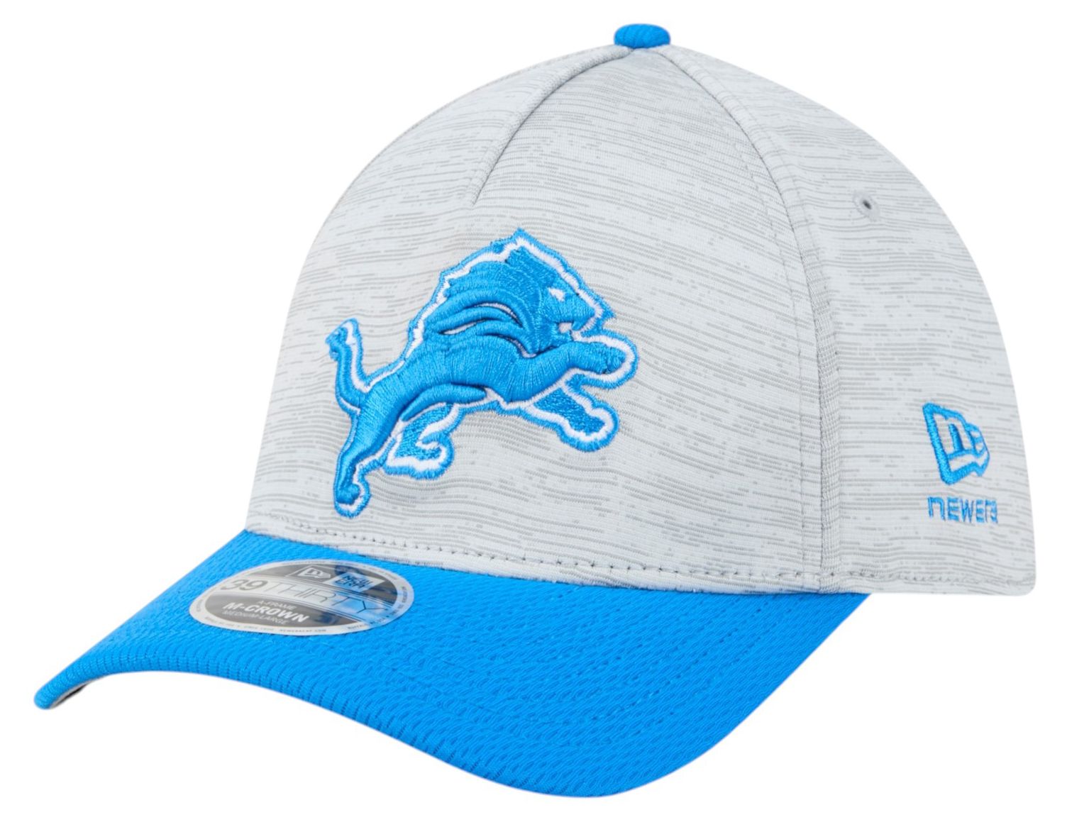 New Era Adult Detroit Lions Grey Tech 39Thirty Stretch Fit Hat