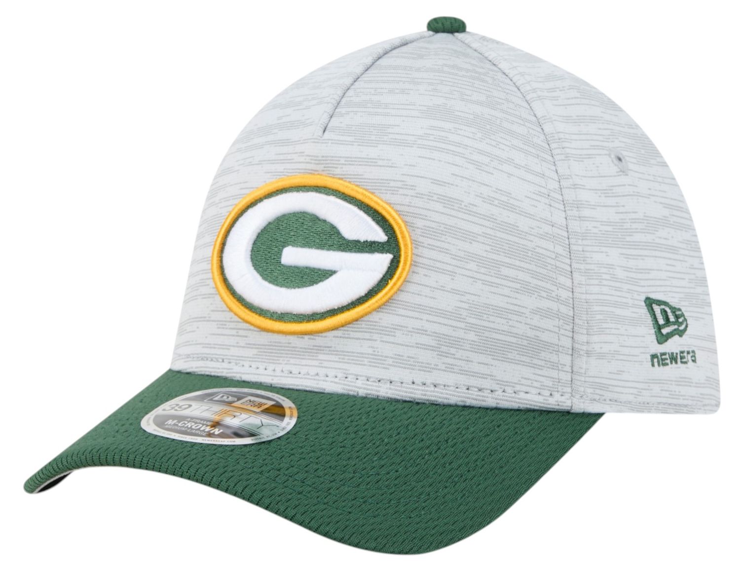 New Era Adult Green Bay Packers Grey Tech 39Thirty Stretch Fit Hat