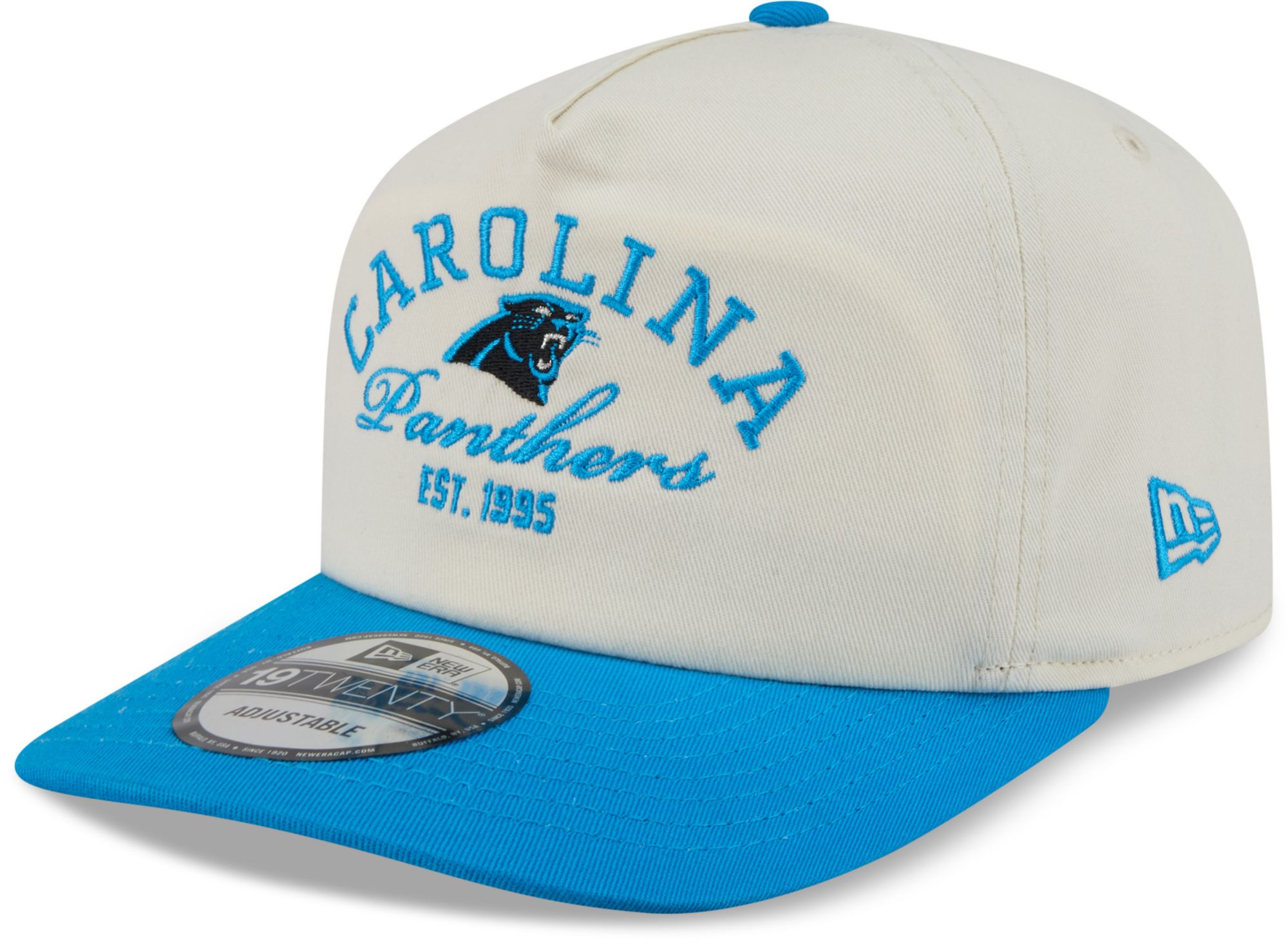 New Era Adult Carolina Panthers Medium Blue Stacked 19Twenty Adjustable Hat