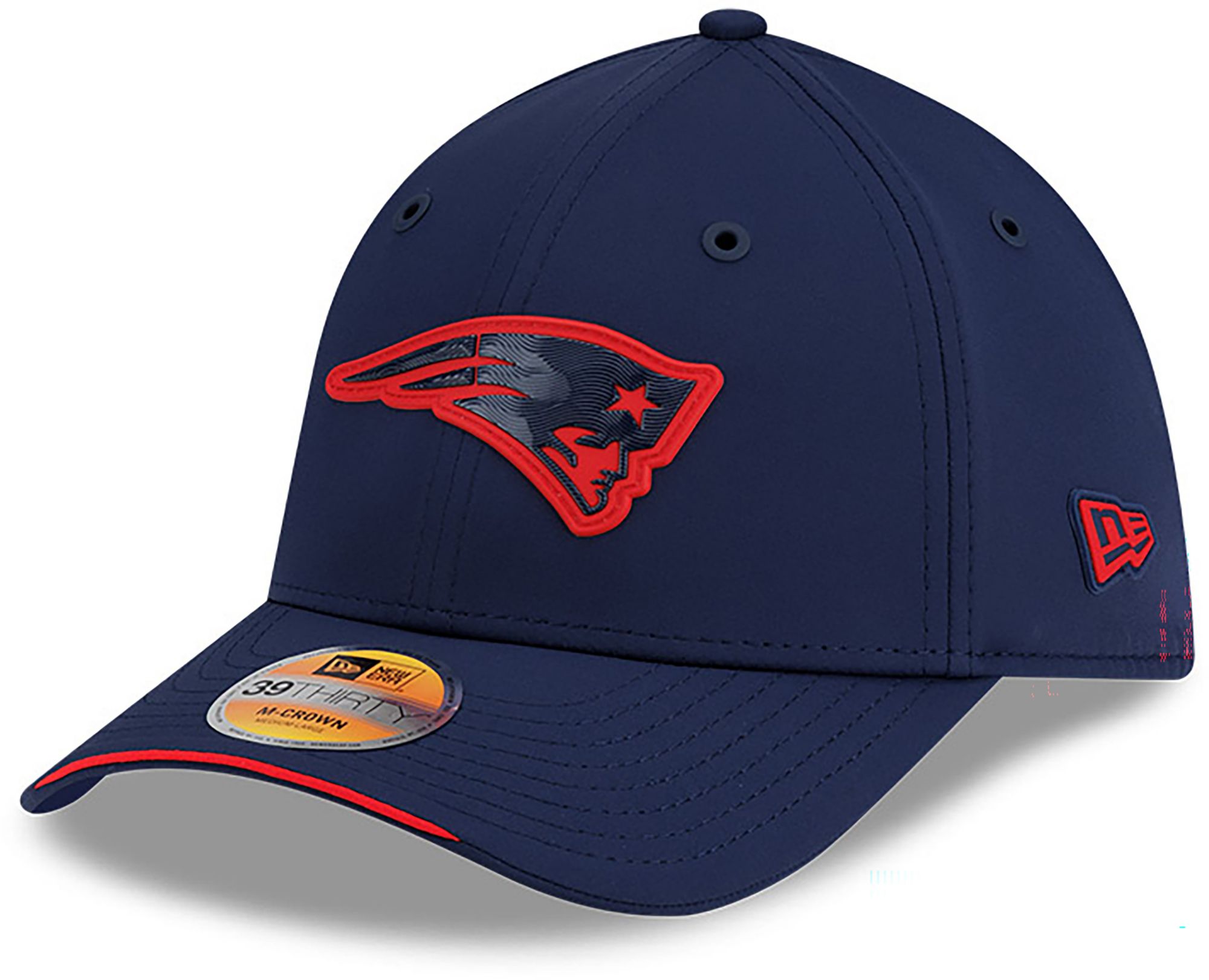 New Era Adult New England Patriots Blue Sideline 39Thirty Stretch Fit Hat
