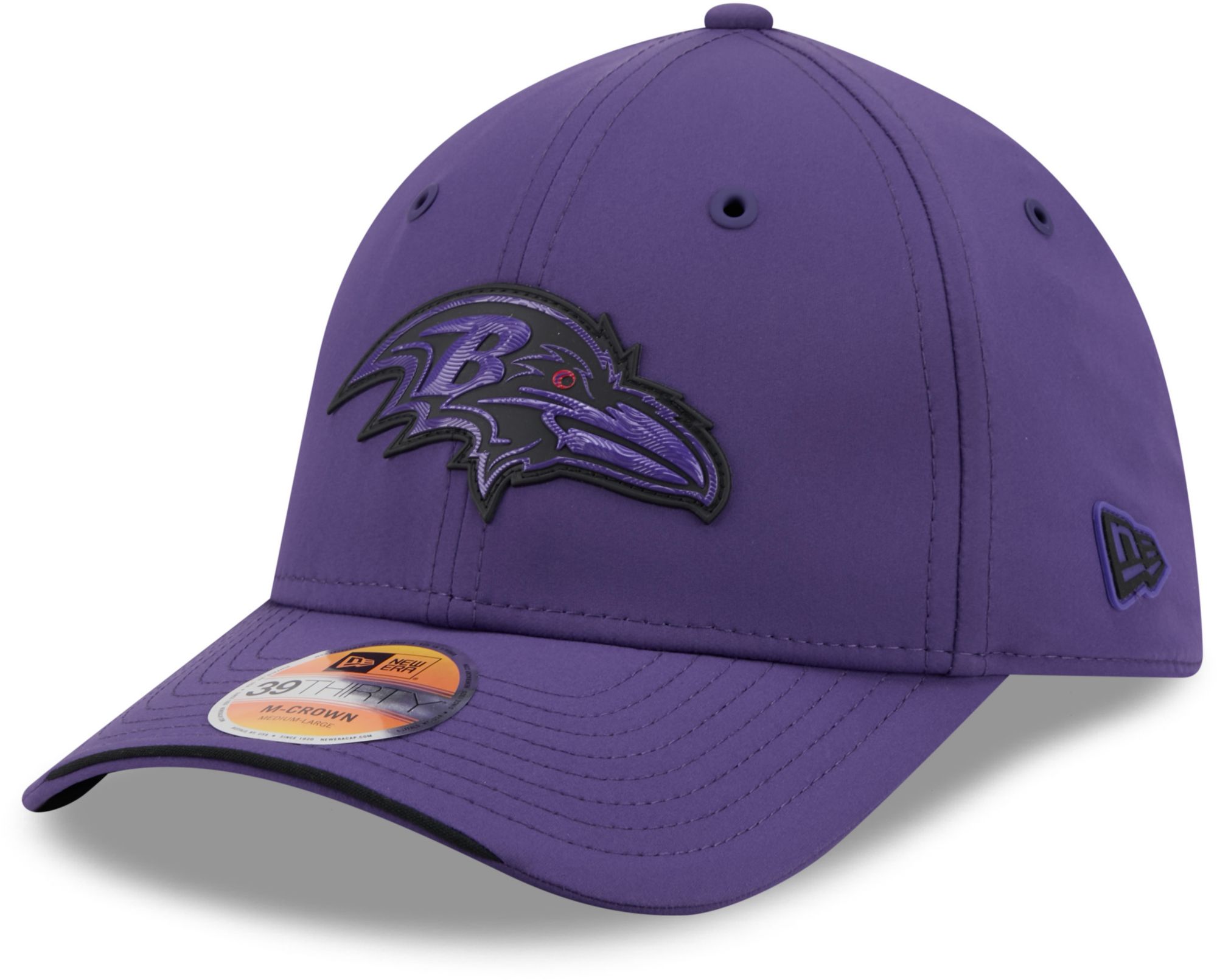 New Era Adult Baltimore Ravens Black Sideline 39Thirty Stretch Fit Hat