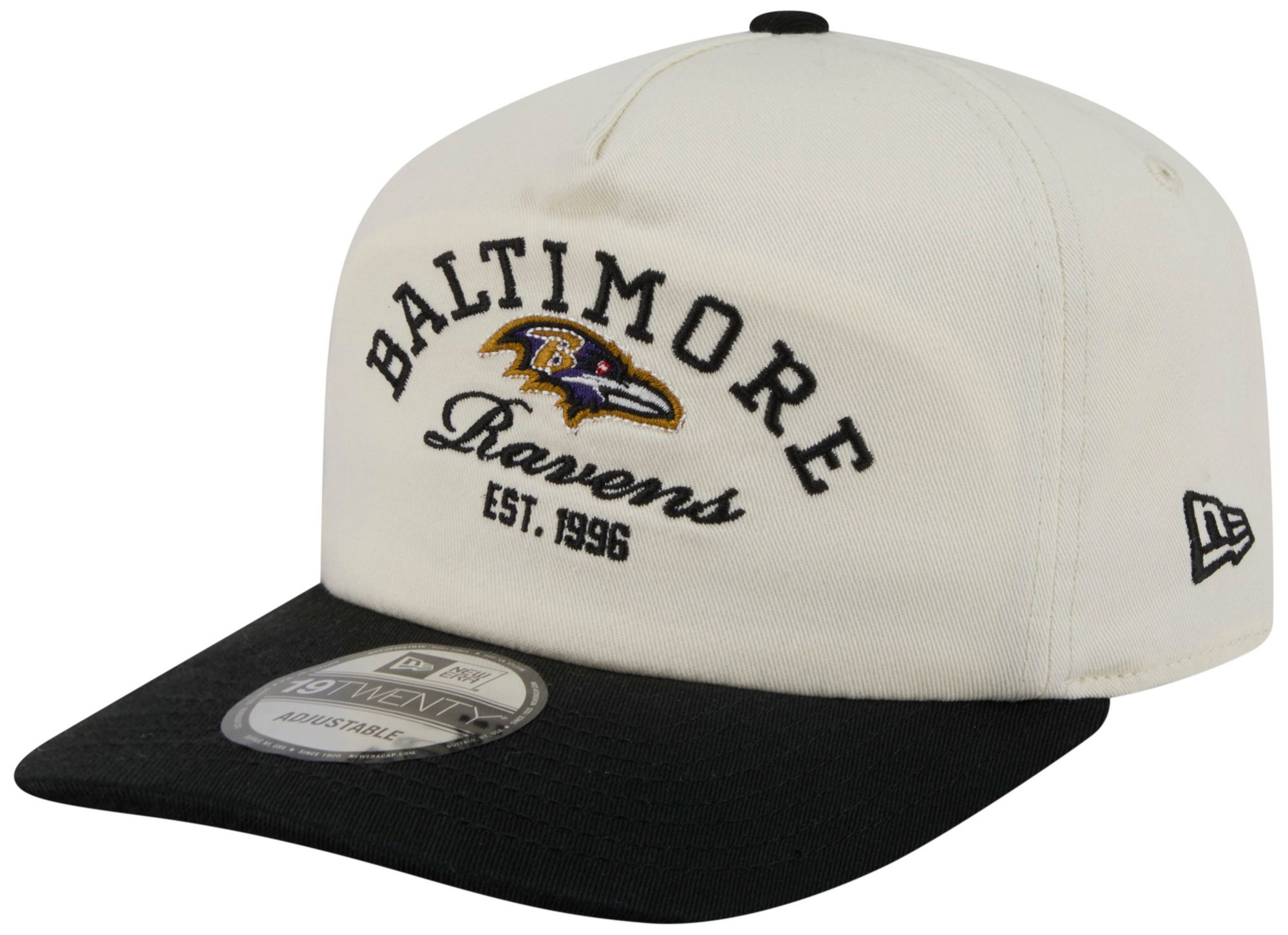 New Era Adult Baltimore Ravens Black Stacked 19Twenty Adjustable Hat