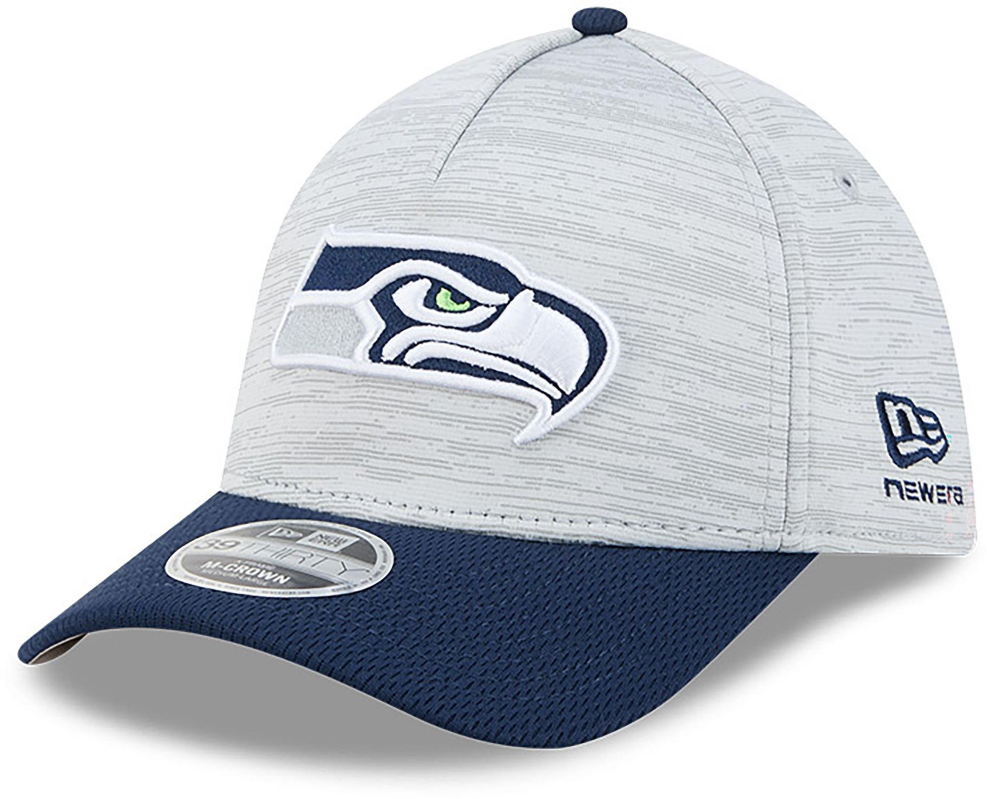 New Era Adult Seattle Seahawks Grey Tech 39Thirty Stretch Fit Hat