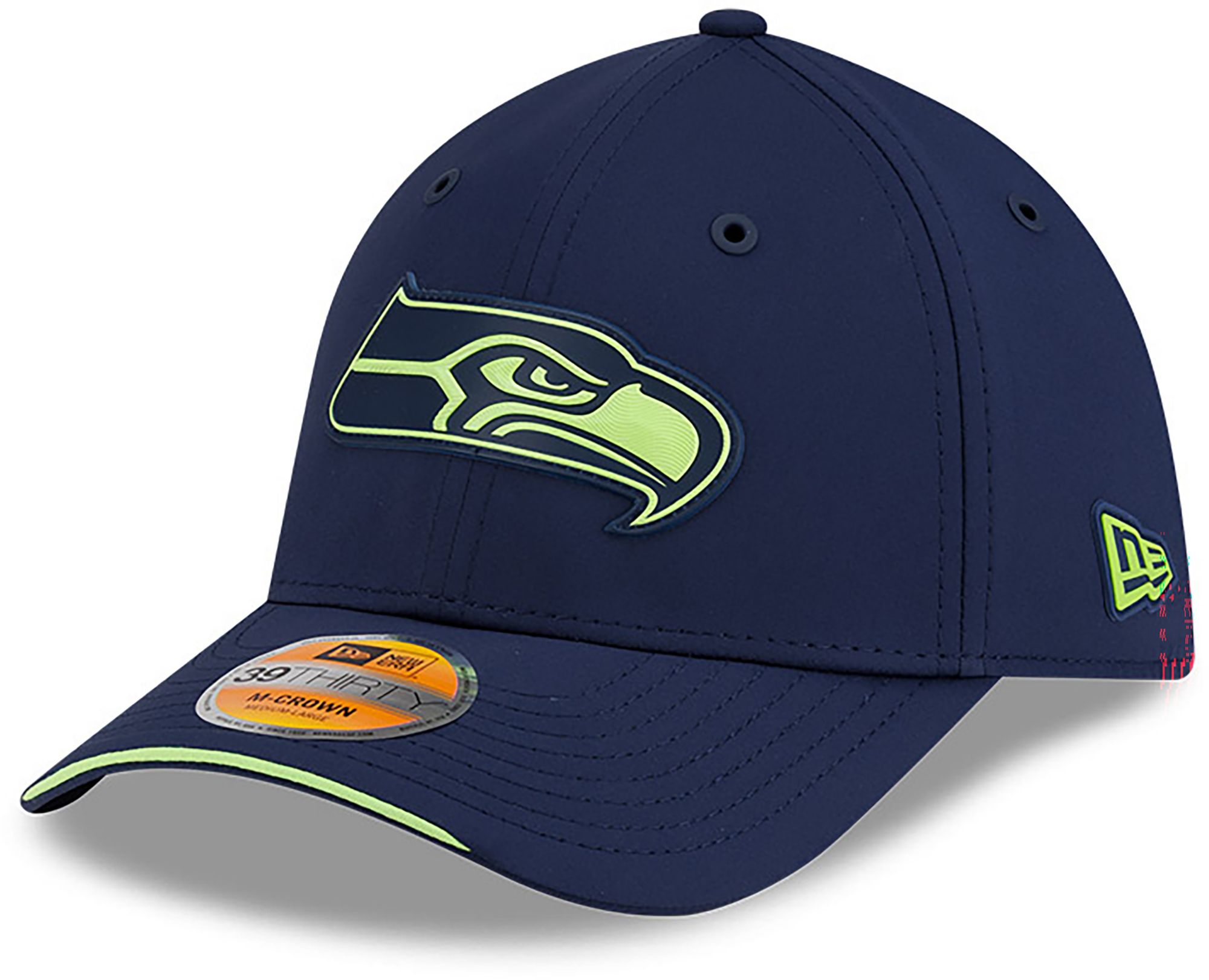 New Era Adult Seattle Seahawks Blue Sideline 39Thirty Stretch Fit Hat