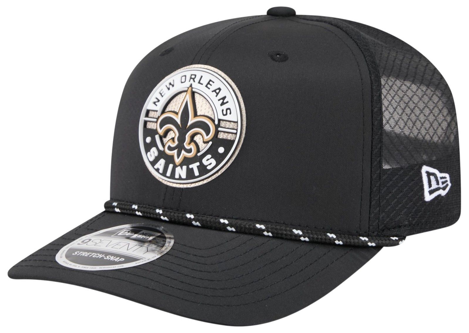 New Era Adult New Orleans Saints Black Game 9Seventy Adjustable Hat