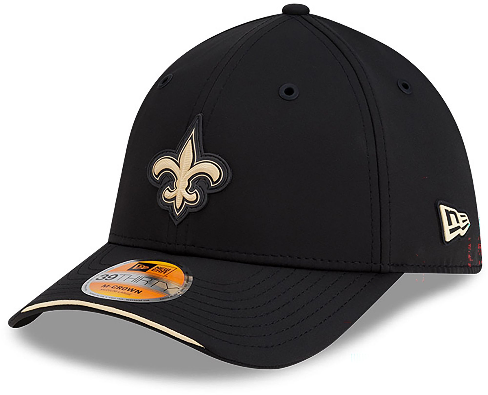 New Era Adult New Orleans Saints Black Sideline 39Thirty Stretch Fit Hat