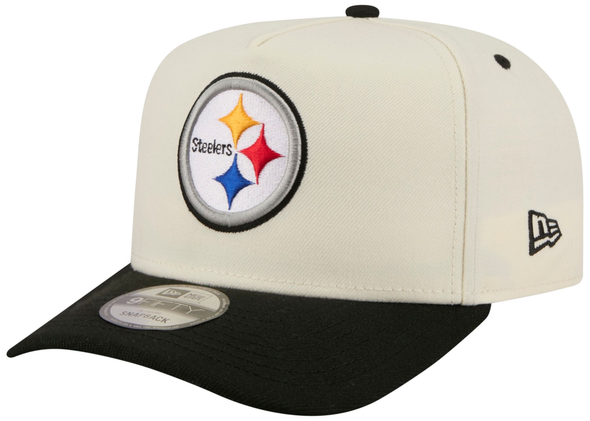 New Era Adult Pittsburgh Steelers Black Rear Hit A-Frame 9Fifty Adjustable Hat