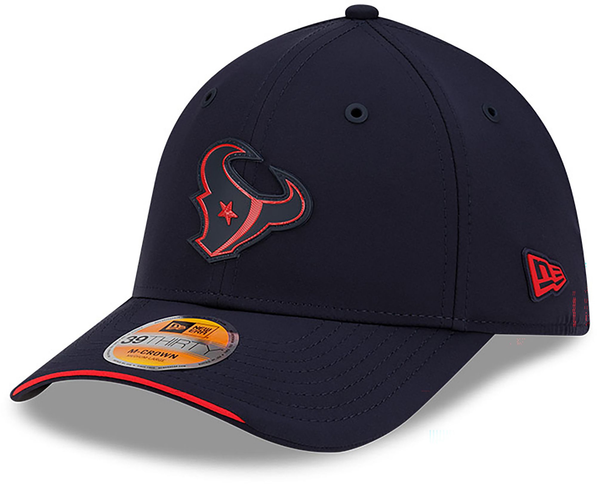 New Era Adult Houston Texans Navy Sideline 39Thirty Stretch Fit Hat