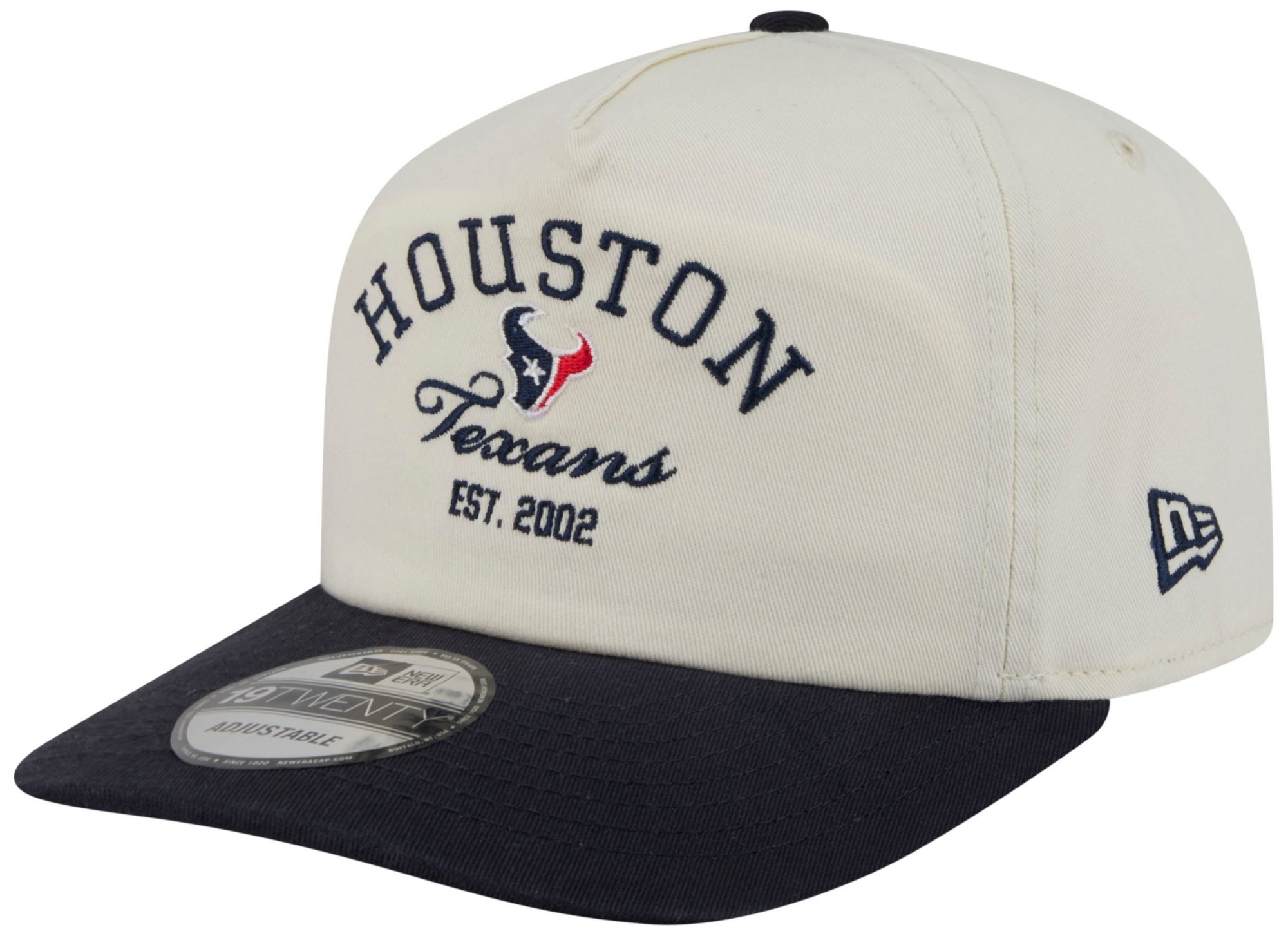 New Era Adult Houston Texans Navy Stacked 19Twenty Adjustable Hat