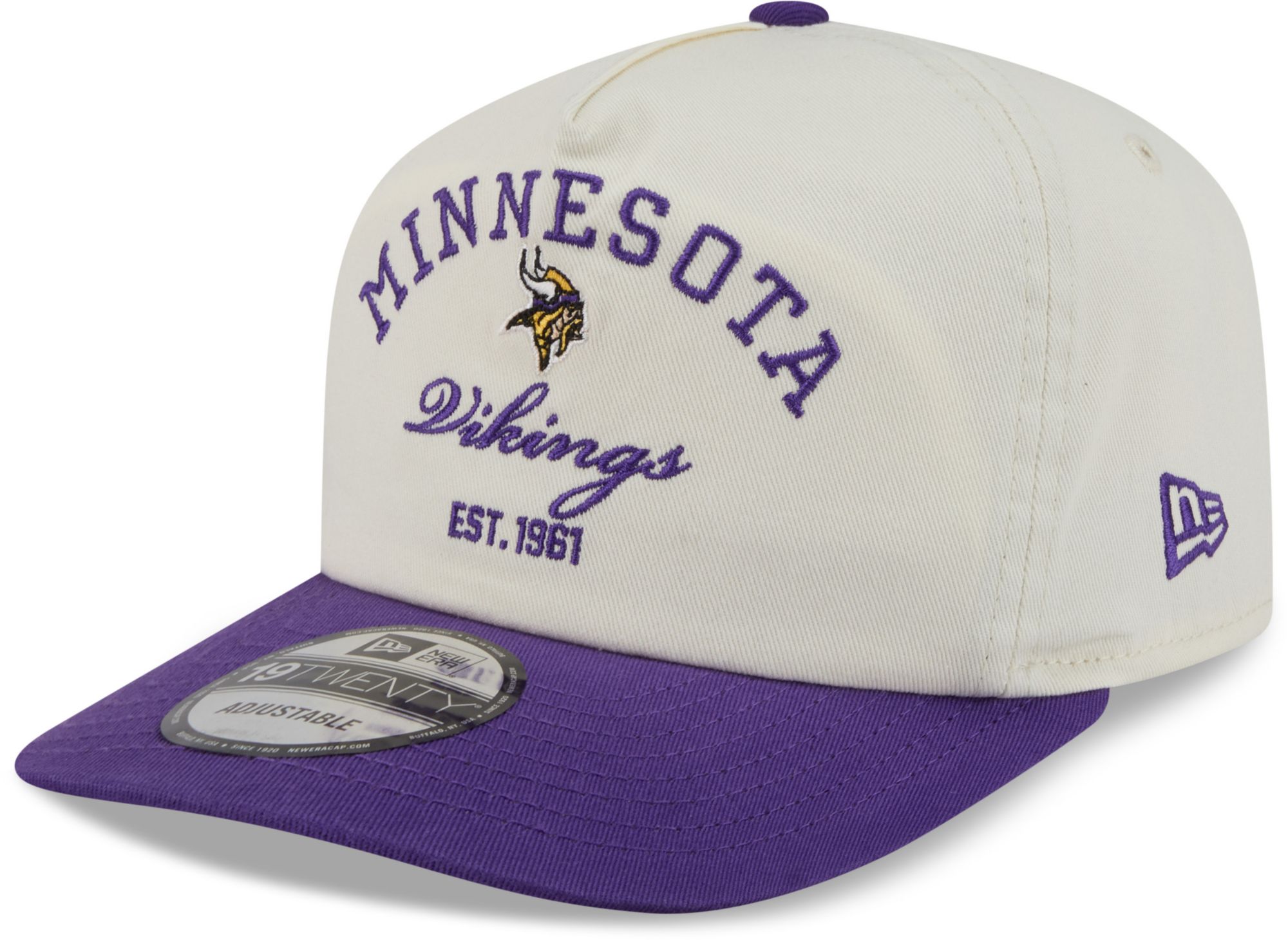 New Era Adult Minnesota Vikings Purple Stacked 19Twenty Adjustable Hat
