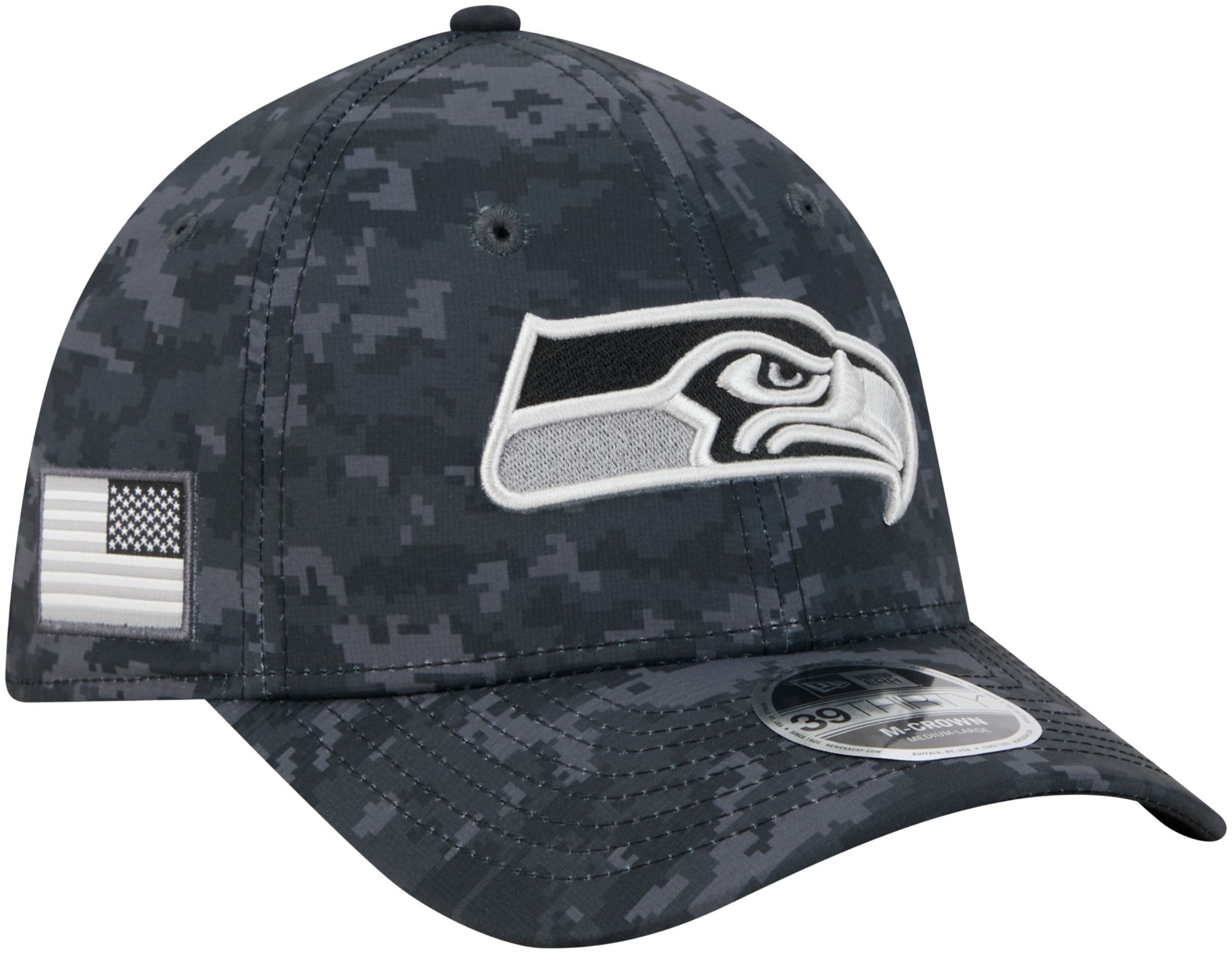 New Era Adult Seattle Seahawks Salute To Service 2026 39Thirty M-Crown Stretch Fit Hat