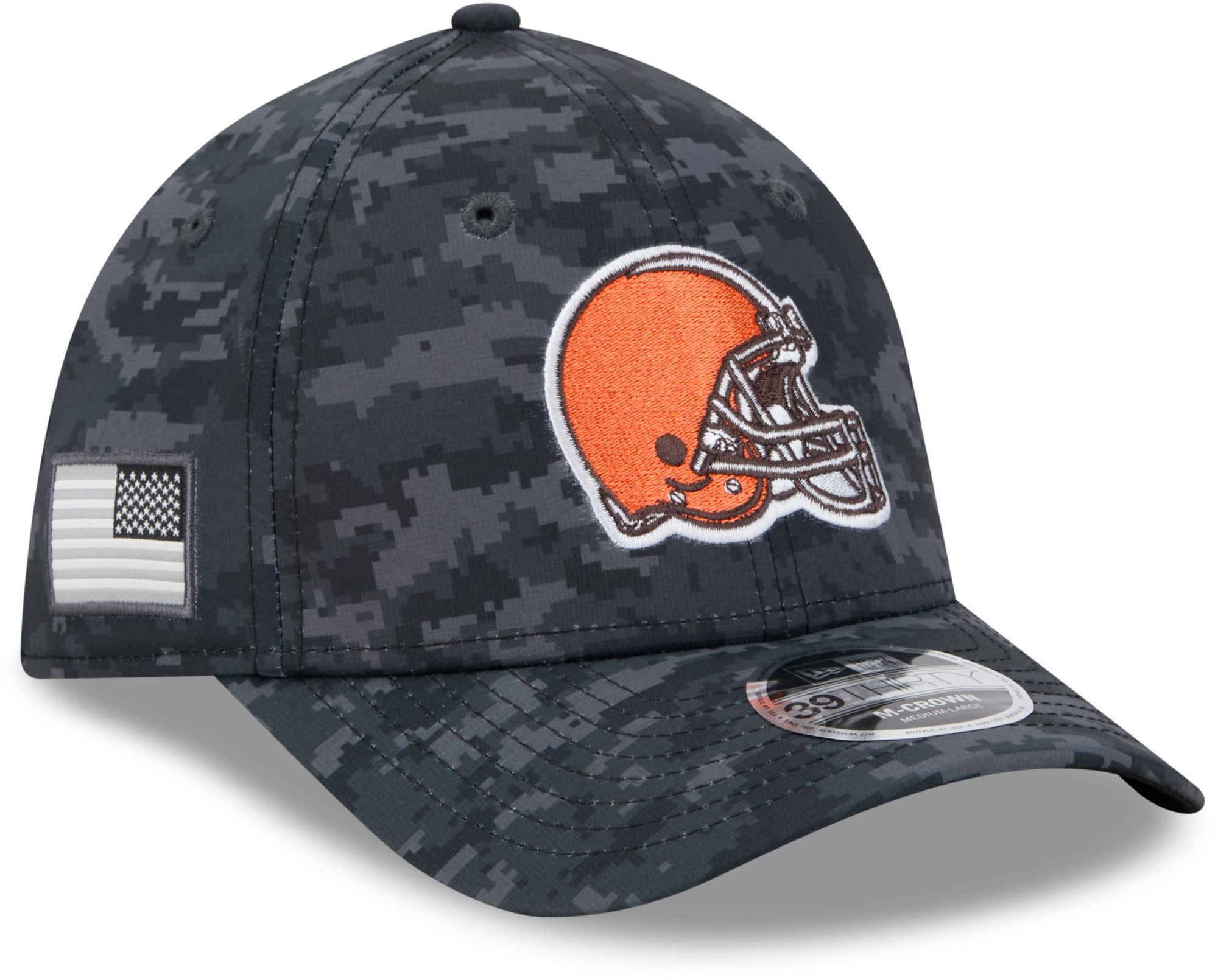 New Era Adult Cleveland Browns Salute To Service 2026 39Thirty M-Crown Stretch Fit Hat