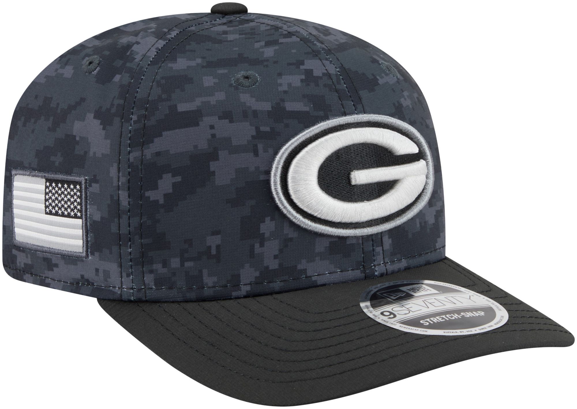 New Era Adult Green Bay Packers Salute To Service 2026 9Seventy Adjustable Stretch-Snap Hat