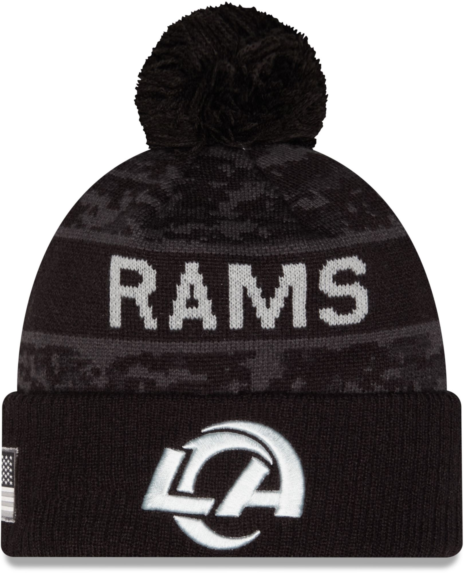 New Era Adult Los Angeles Rams Salute To Service 2026 Sideline Knit Beanie