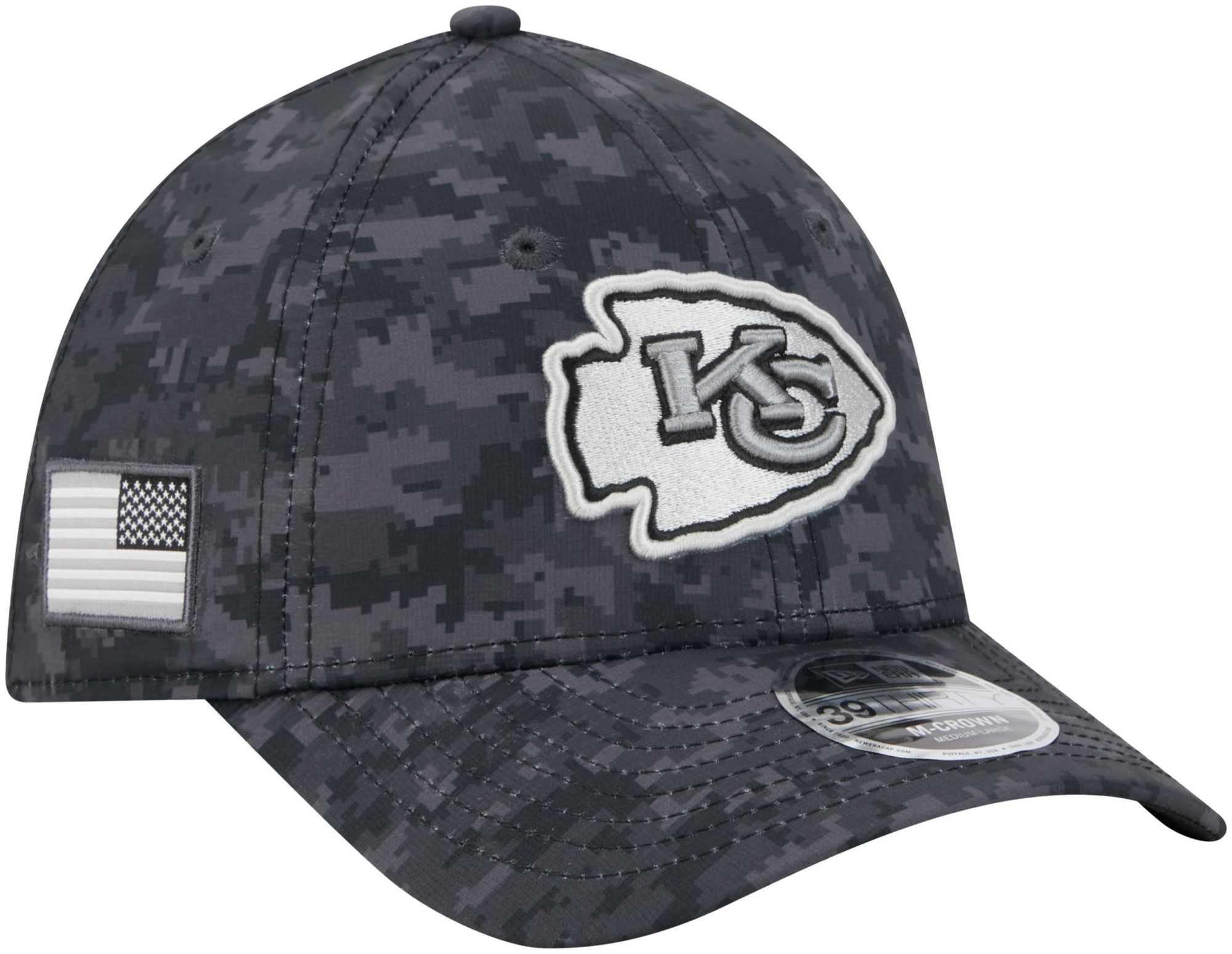 New Era Adult Kansas City Chiefs Salute To Service 2026 39Thirty M-Crown Stretch Fit Hat