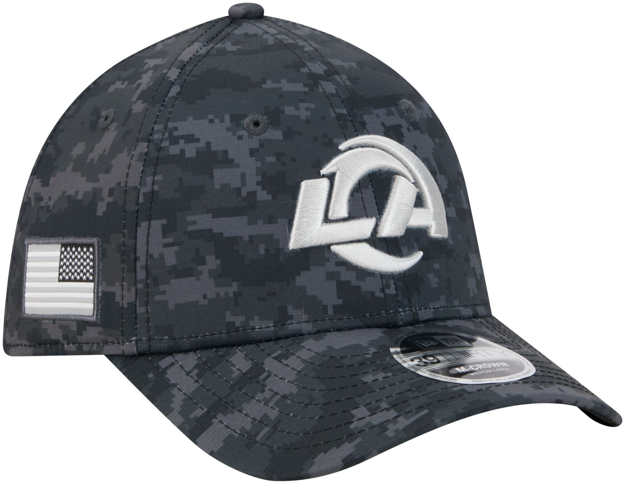 New Era Adult Los Angeles Rams Salute To Service 2026 39Thirty M-Crown Stretch Fit Hat