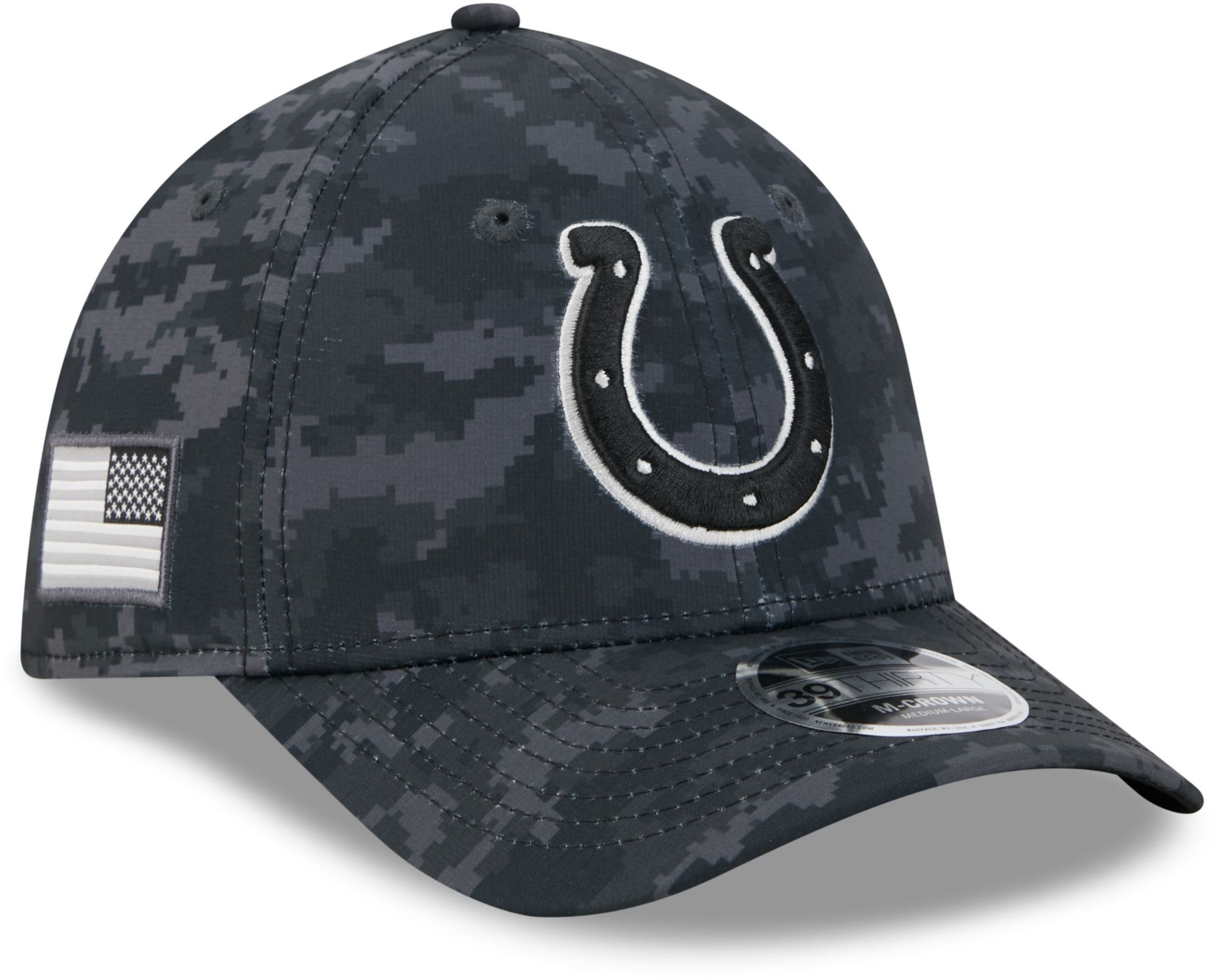 New Era Adult Indianapolis Colts Salute To Service 2026 39Thirty M-Crown Stretch Fit Hat