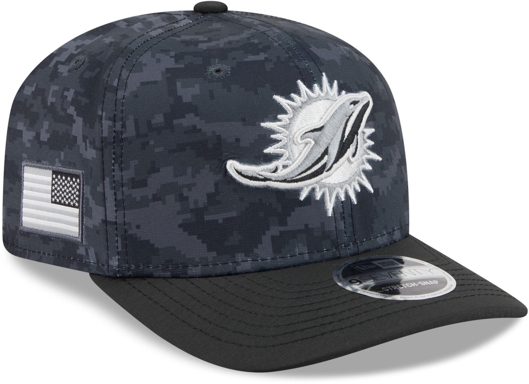 New Era Adult Miami Dolphins Salute To Service 2026 9Seventy Adjustable Stretch-Snap Hat