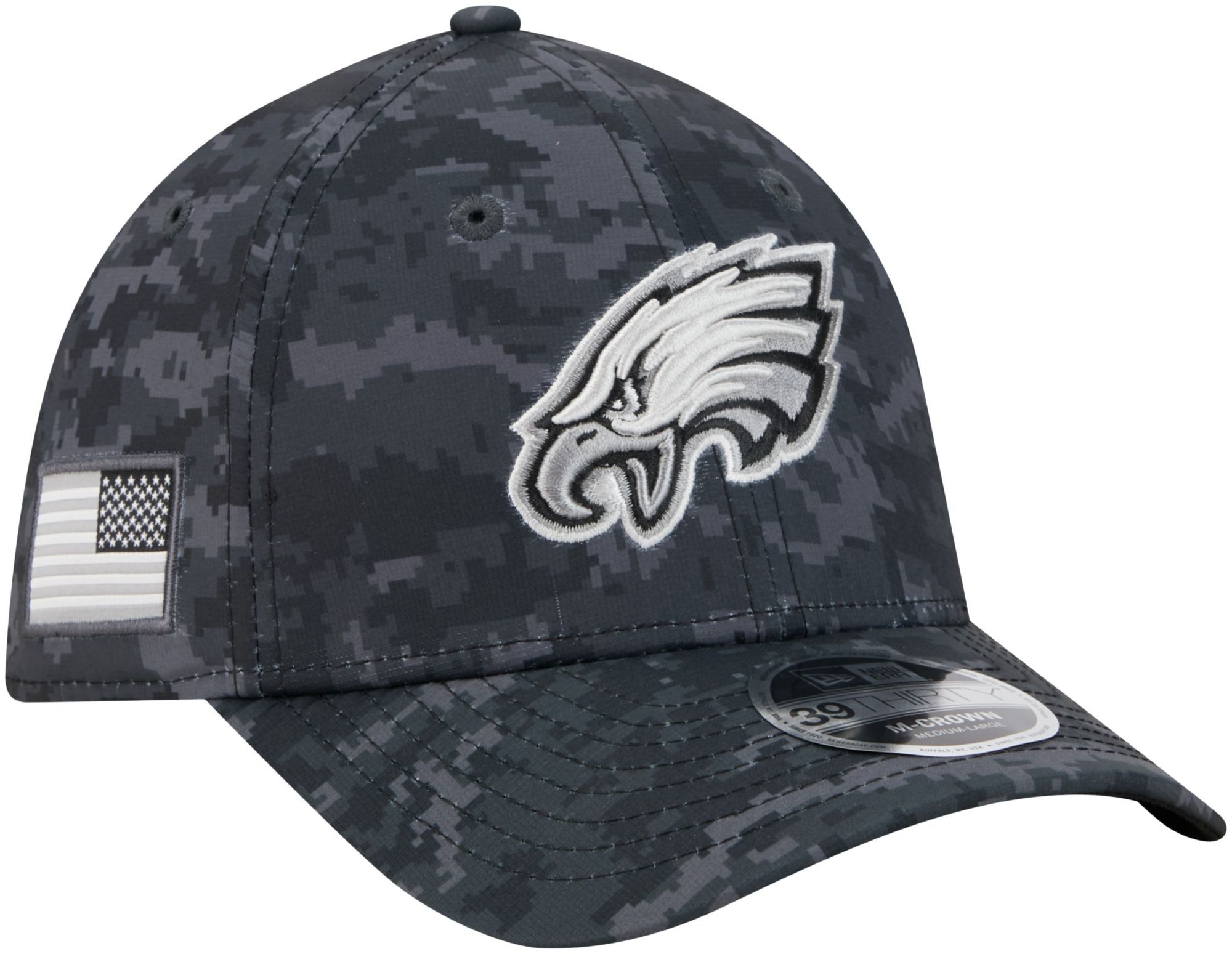 New Era Adult Philadelphia Eagles Salute To Service 2026 39Thirty M-Crown Stretch Fit Hat