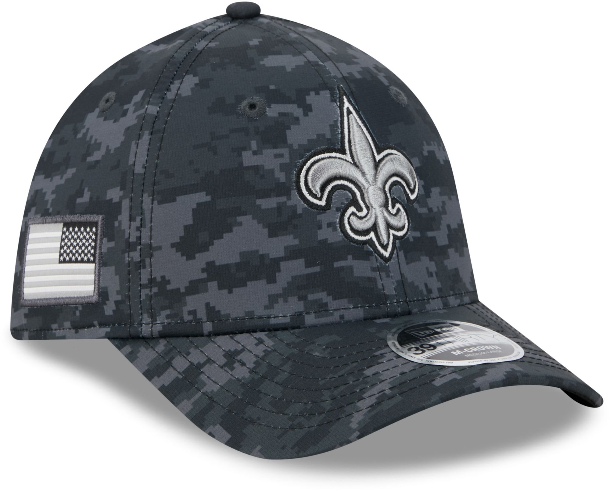 New Era Adult New Orleans Saints Salute To Service 2026 39Thirty M-Crown Stretch Fit Hat