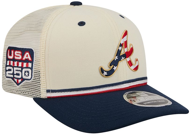 New Era Adult Atlanta Braves 4th of July 9Seventy Adjustable Stretch-Snap Trucker Hat