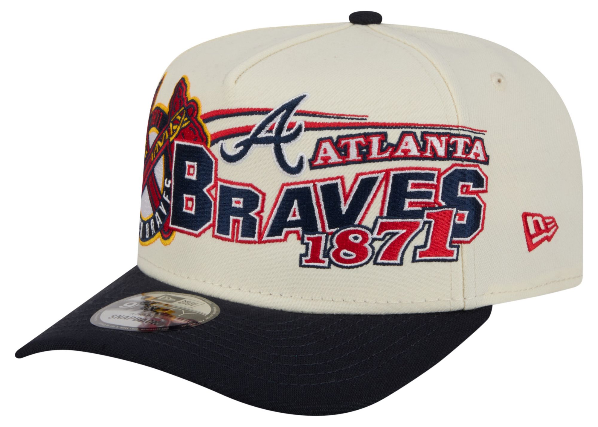 New Era Adult Atlanta Braves Cream Classic 9Fifty Adjustable Hat