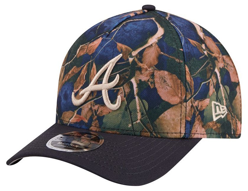New Era Adult Atlanta Braves Navy Leaves 9Forty Adjustable Hat
