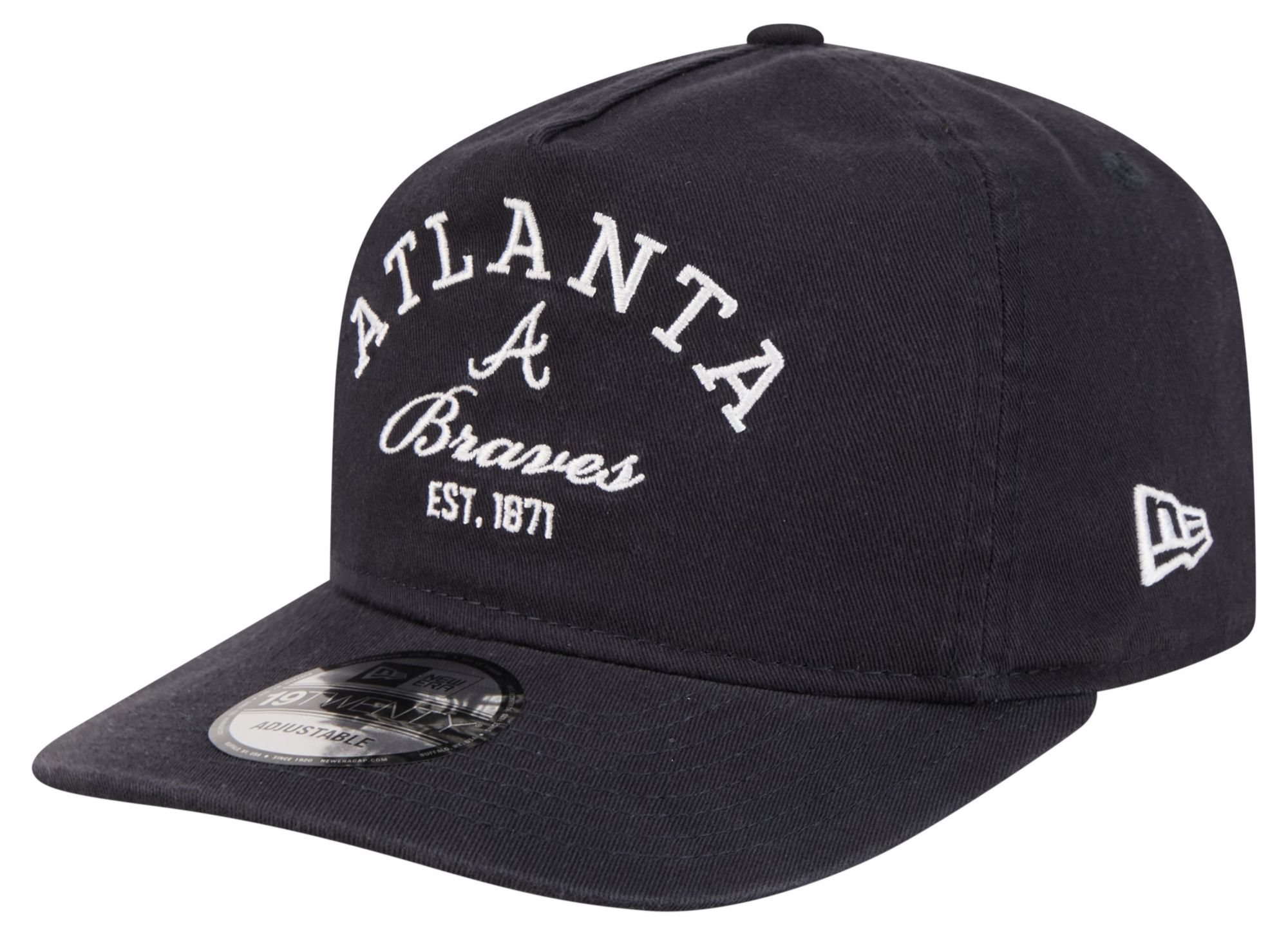 New Era Adult Atlanta Braves Navy 19Twenty Stacked Adjustable Hat