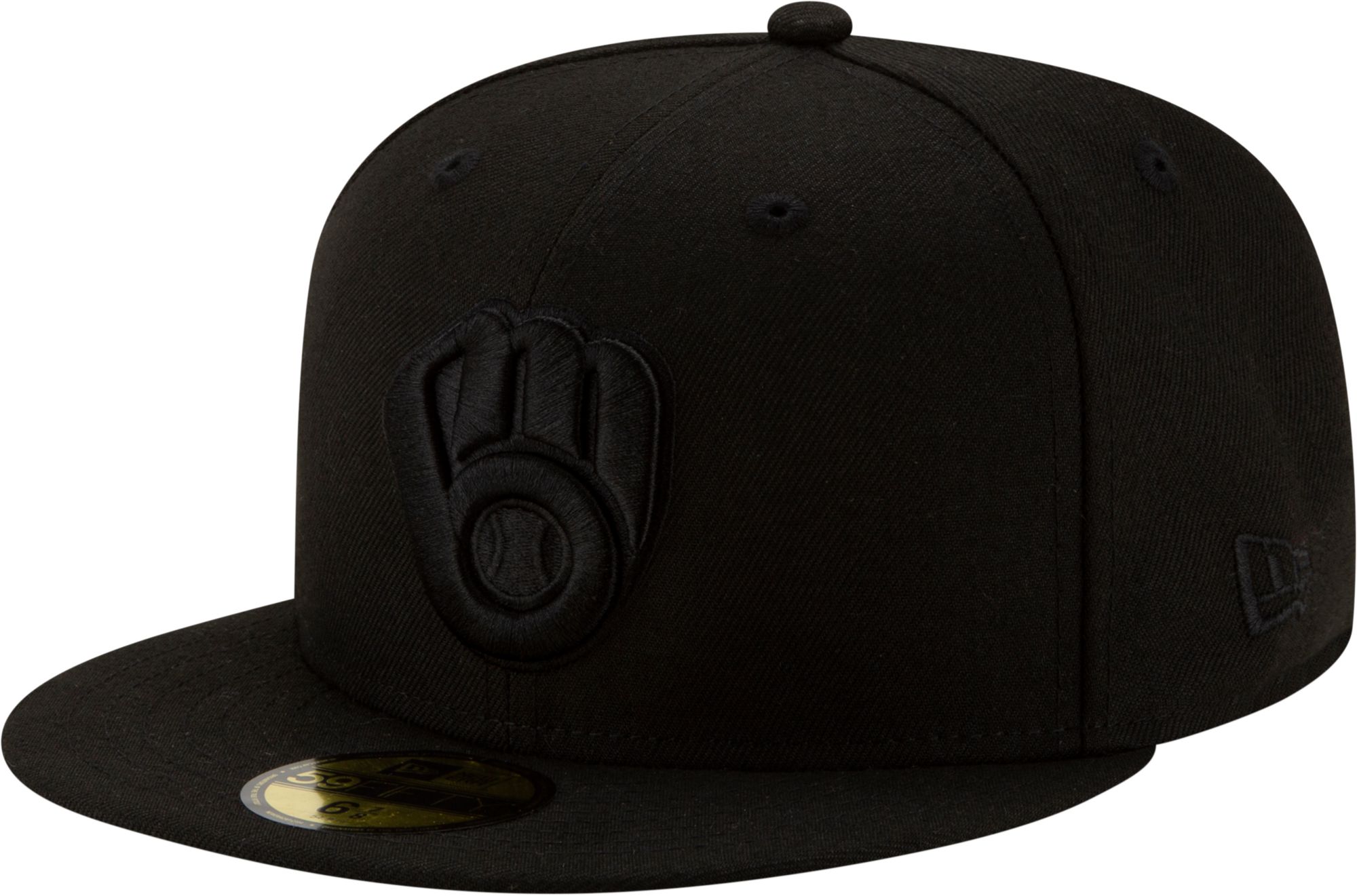 New Era Adult Milwaukee Brewers Black Basic 59Fifty Fitted Hat