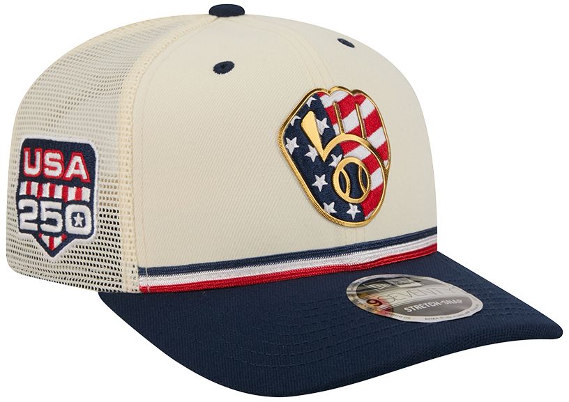 New Era Adult Milwaukee Brewers 4th of July 9Seventy Adjustable Stretch-Snap Trucker Hat