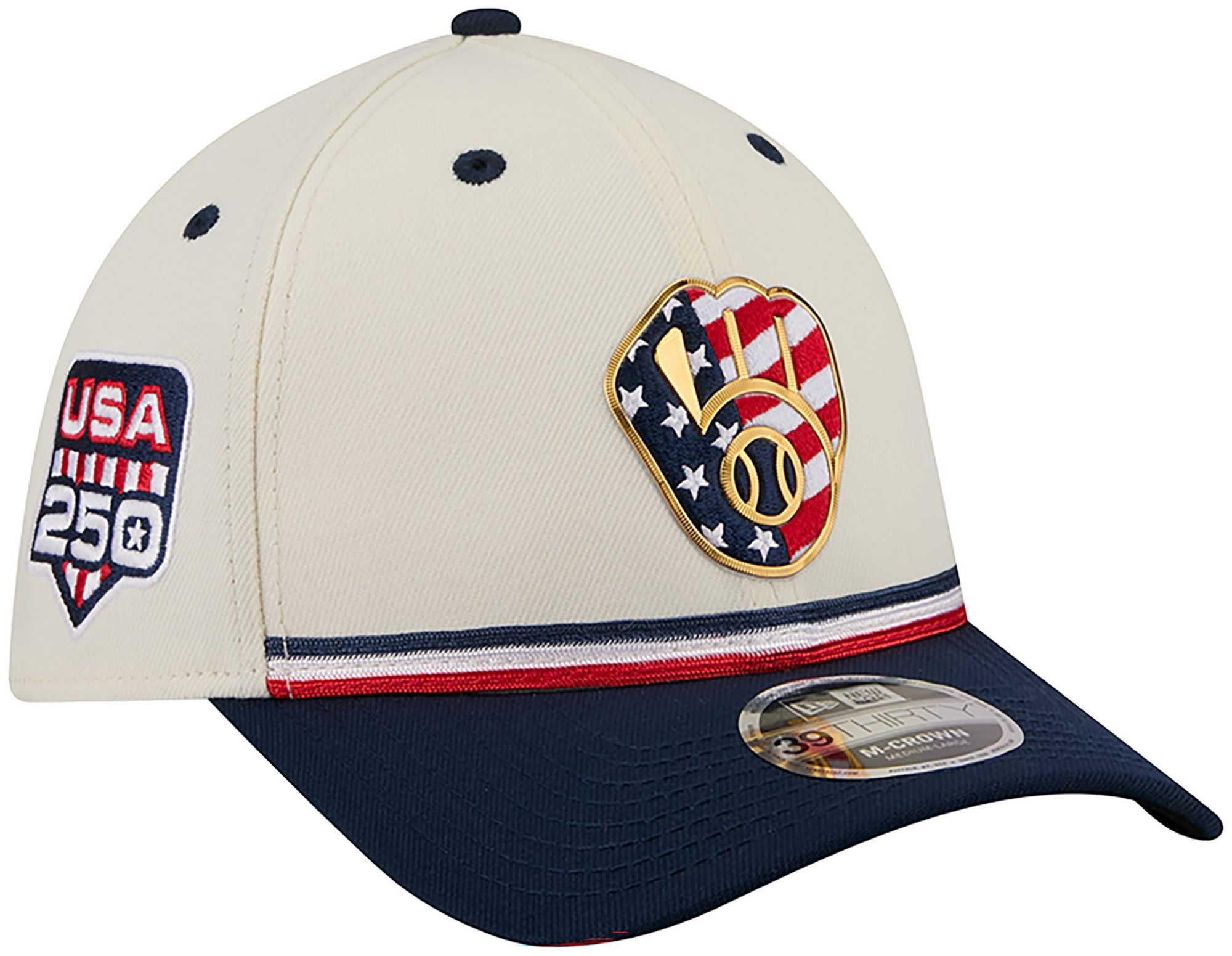 New Era Adult Milwaukee Brewers 4th of July 39Thirty Stretch Fit Hat