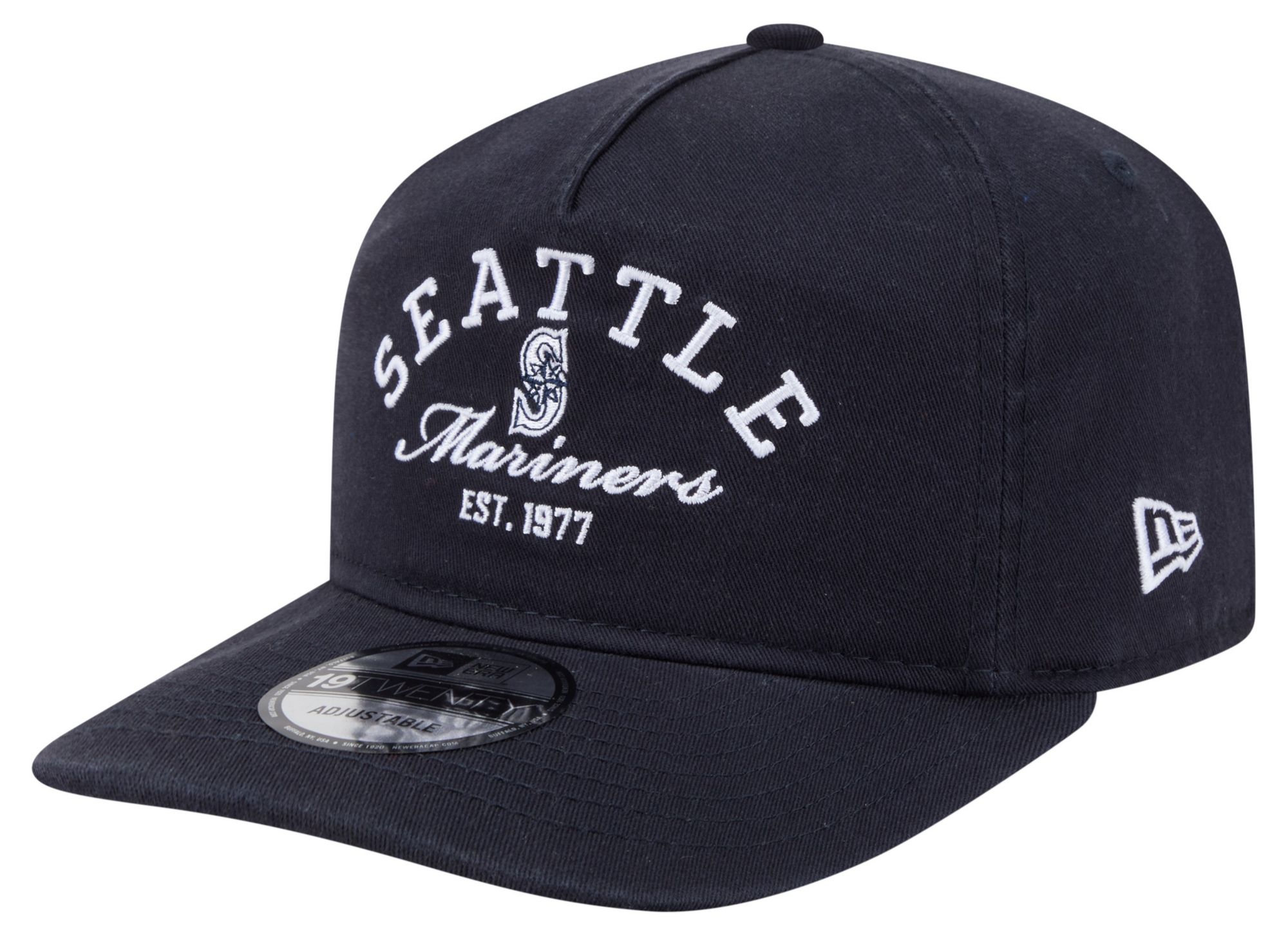 New Era Adult Seattle Mariners Navy 19Twenty Stacked Adjustable Hat