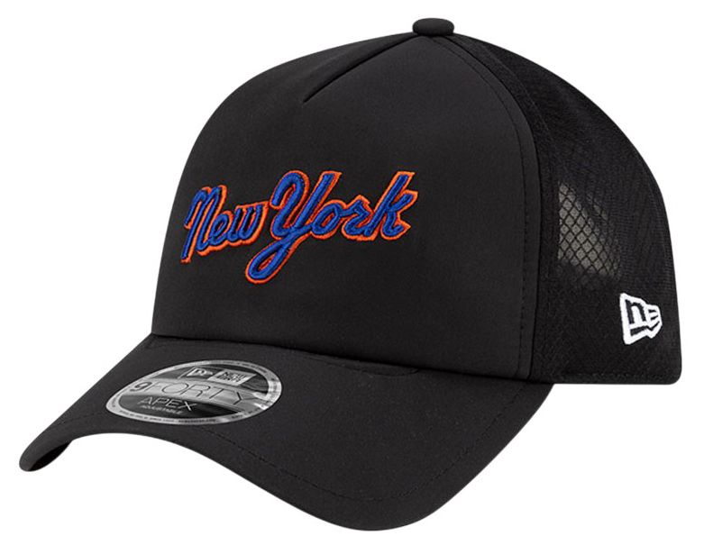 New Era Adult New York Mets Black Batting Practice Apex 9Forty Adjustable Hat