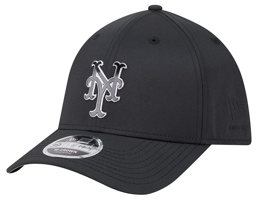 New Era Adult New York Mets Black Metallic 39Thirty Stretch Fit Hat
