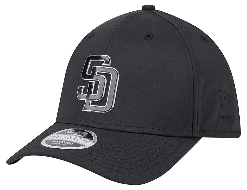 New Era Adult San Diego Padres Black Metallic 39Thirty Stretch Fit Hat