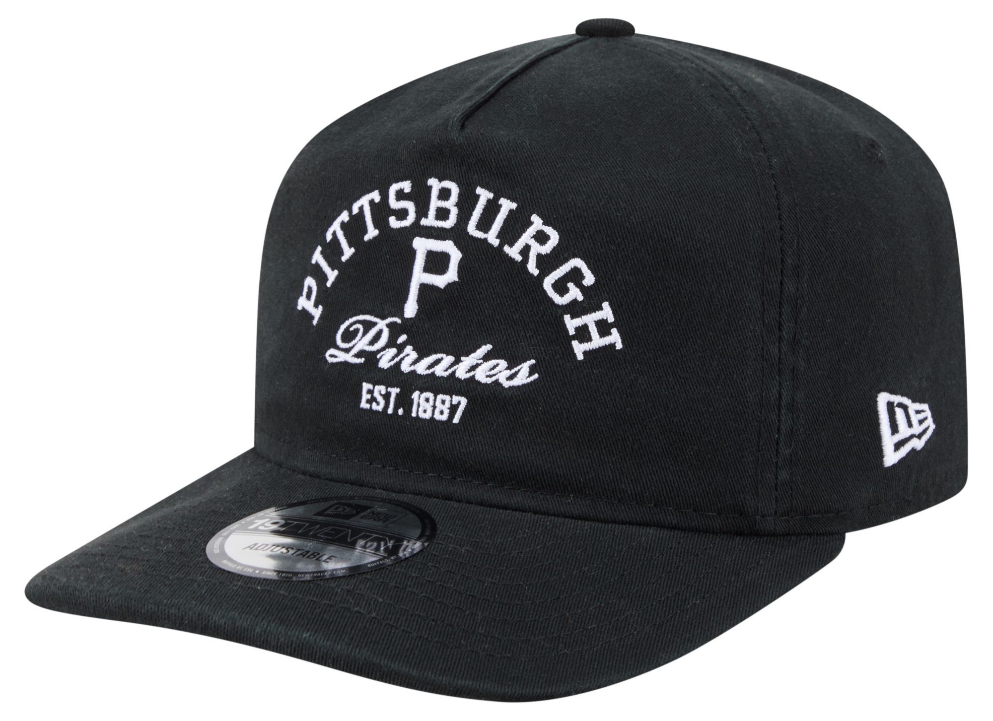 New Era Adult Pittsburgh Pirates Black 19Twenty Stacked Adjustable Hat