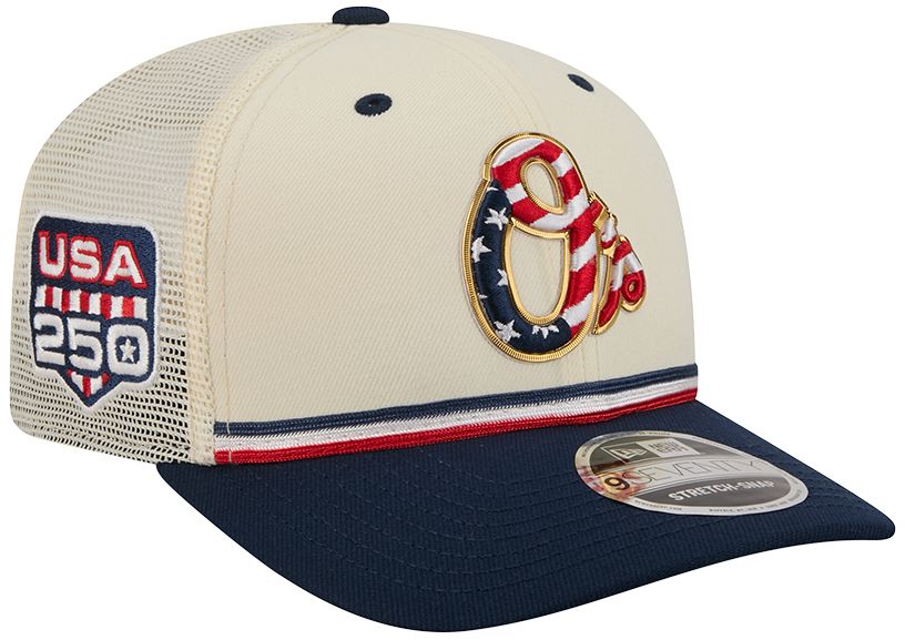 New Era Adult Baltimore Orioles 4th of July 9Seventy Adjustable Stretch-Snap Trucker Hat