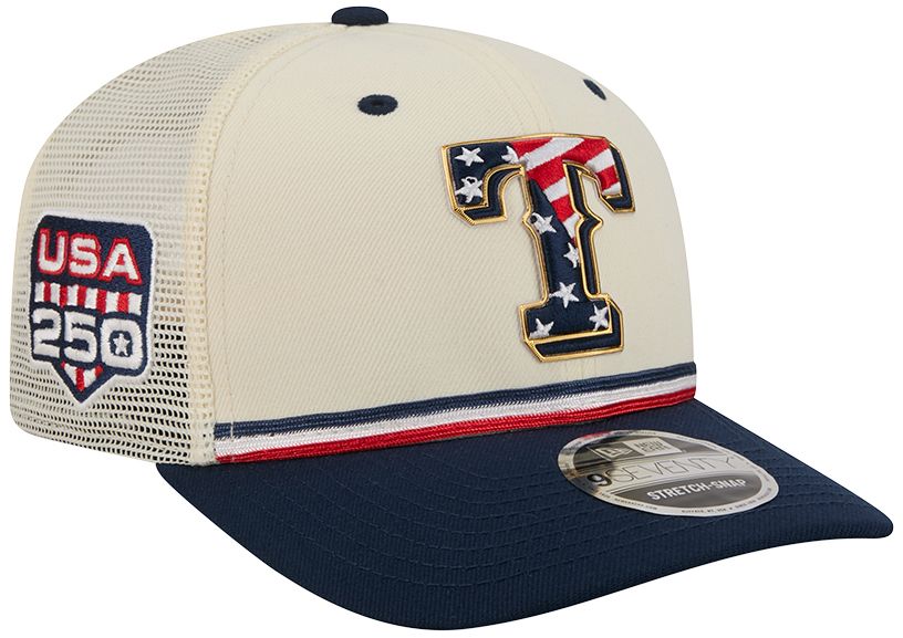 New Era Adult Texas Rangers 4th of July 9Seventy Adjustable Stretch-Snap Trucker Hat