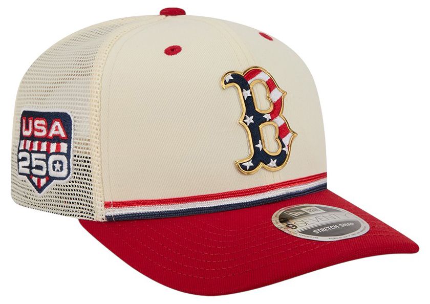 New Era Adult Boston Red Sox Cream 4th of July 9Seventy Adjustable Trucker Hat