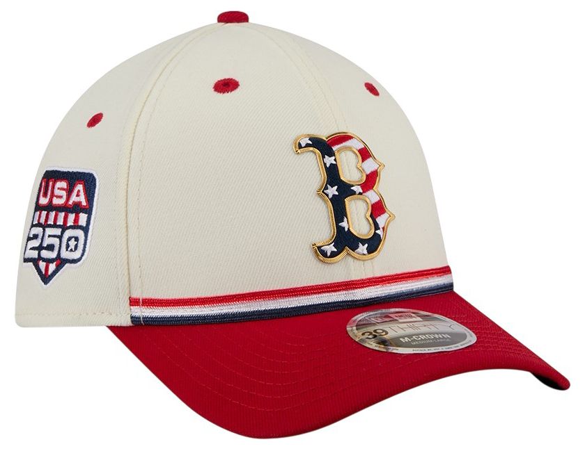 New Era Adult Boston Red Sox Cream 4th of July 2026 39Thirty Stretch Fit Hat